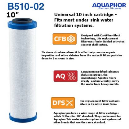 Aquaphor B510-02 2,5 x 10 ” SL CTO (Carbon Block Filter) coconut active carbon cartridge