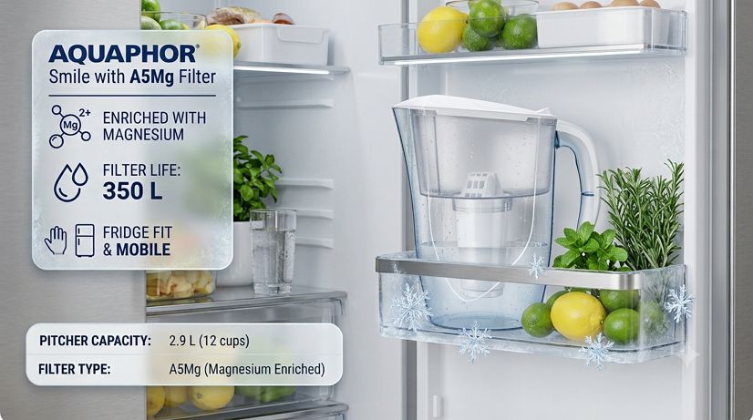 Water pitcher Aquaphor Smile with A5 Mg cartridge 