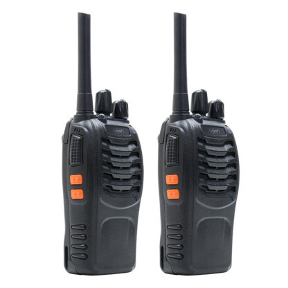 PNI PMR R40 Pro portable radio station, set with 2 pcs, 0.5W, ASQ, TOT, monitor, programmable, 1200mAh batteries, chargers and headphones included