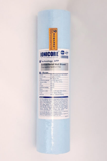 Ionicore Blue antibacterial Melt blown polypropylene cartridge 10" - 1 micron