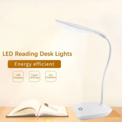 LED Desktop Desk Lamp USB Rechargeable Lighting Eye Protection Room Night Light Bedroom Bedside Student Reading Lamp