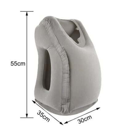 ProMarket Inflatable Travel Pillow - portable headrest cushion chin support pillow for airplane car office rest nap
