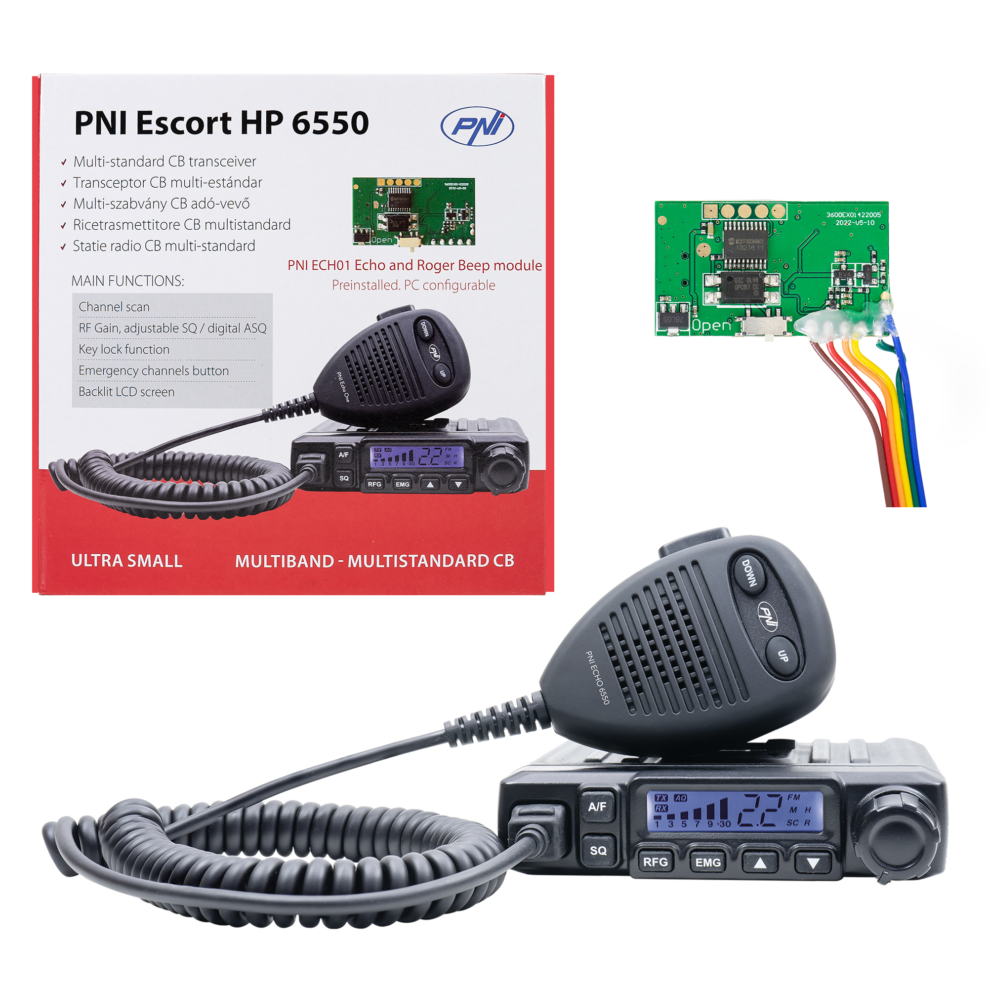 CB PNI Escort HP 6550 Radio Station with PNI ECH01 installed