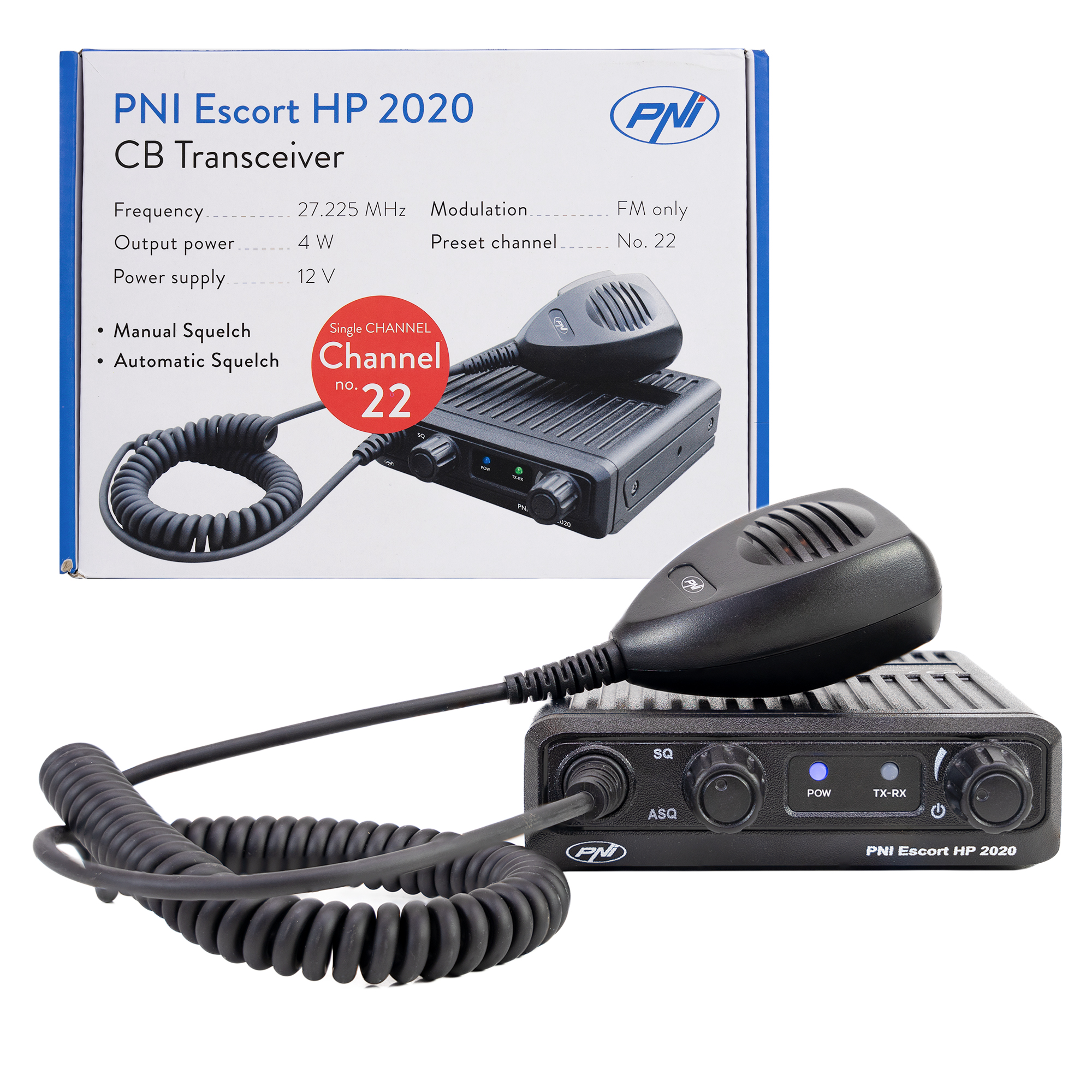 CB radio station PNI Escort HP 2020 single channel 22 frequency 27.225 MHz