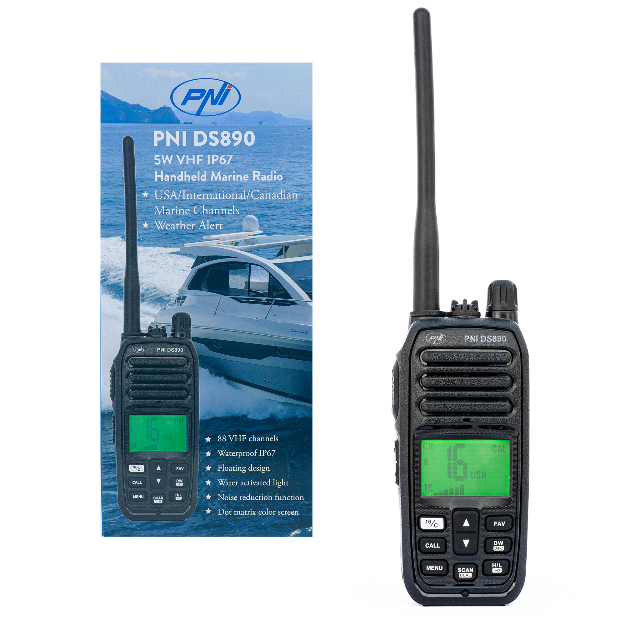 Portable marine radio station PNI DS890 88 channels