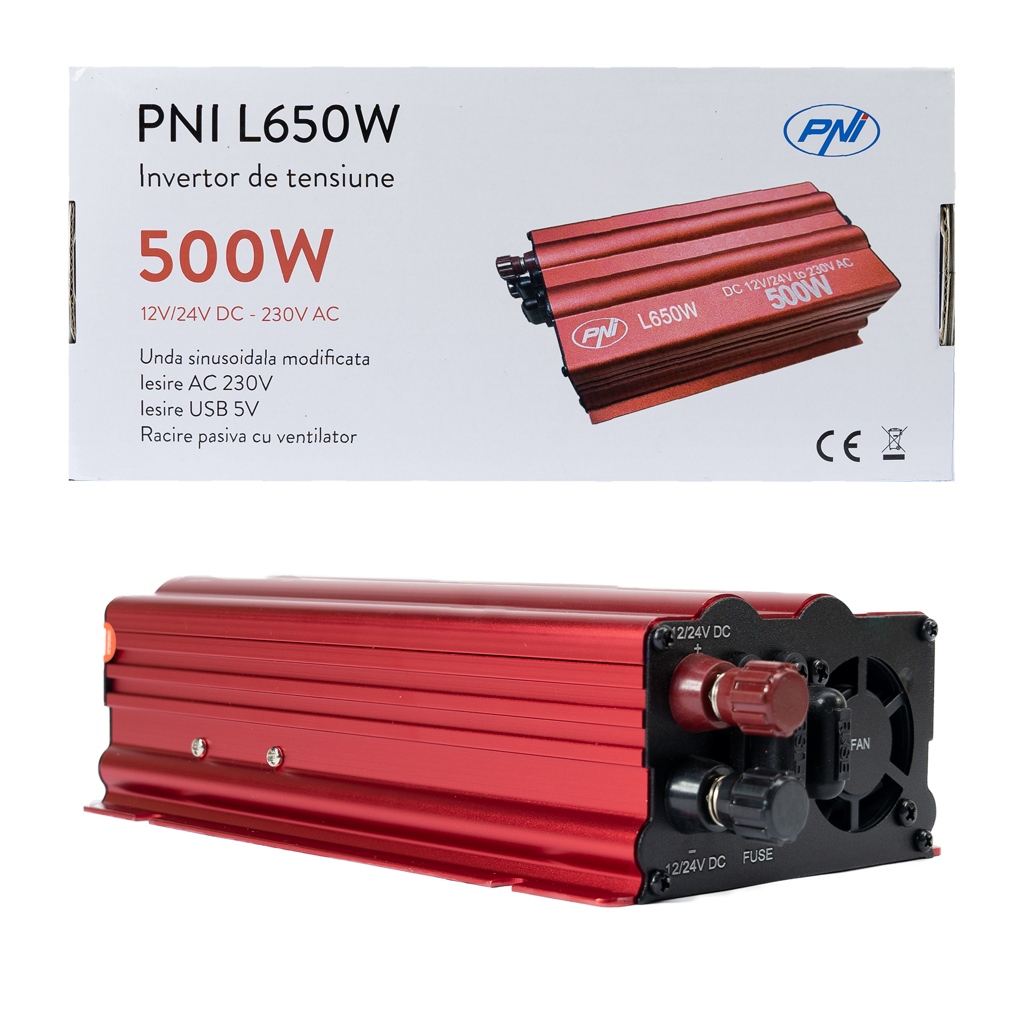 Voltage inverter PNI L650W dual power supply 12V/24V