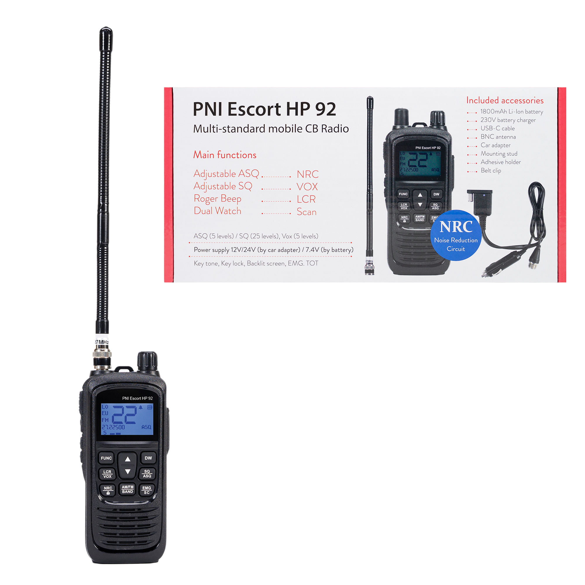 PNI Escort HP 92 Multi Standard Portable CB Radio Station