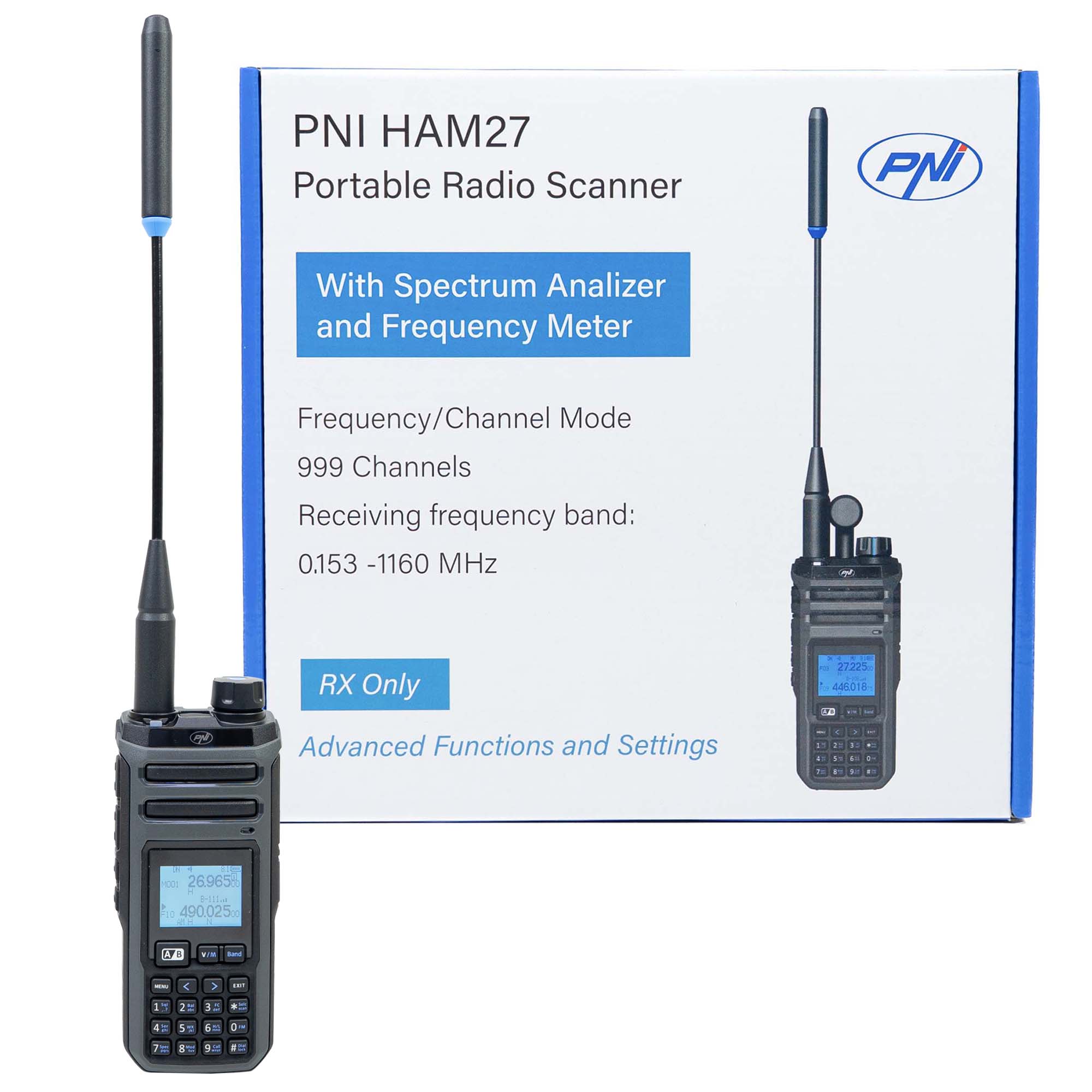 PNI HAM27 Multi-Band Handheld Radio Scanner for Amateur Radio