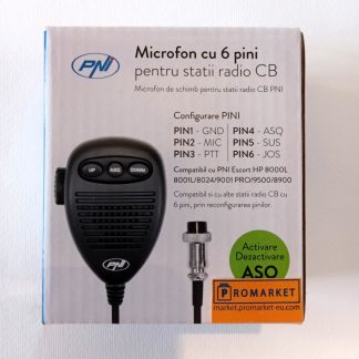 6-pin microphone for PNI Escort HP 8000L / 8001L / 8024/9001 PRO / 9500/8900 and similar CB radios