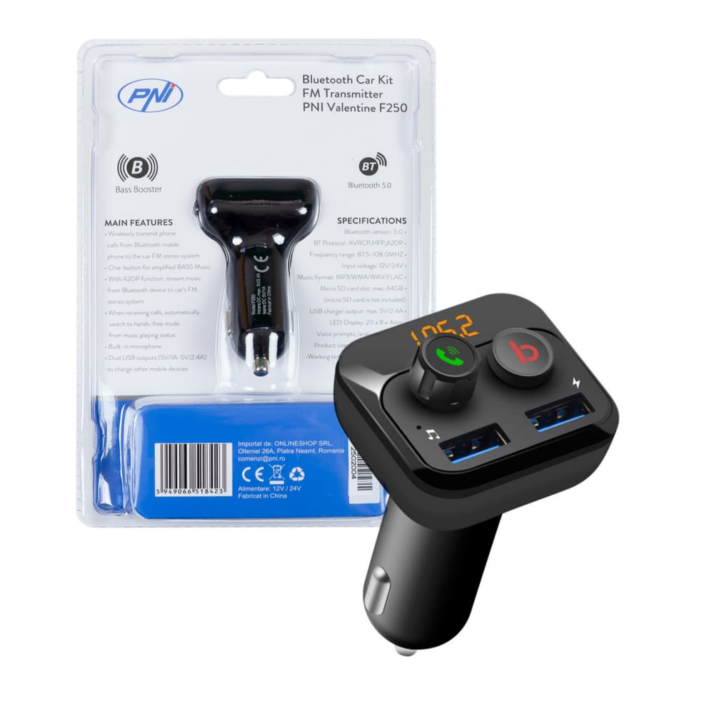 FM Modulator PNI Valentine F250 Bluetooth 5.0