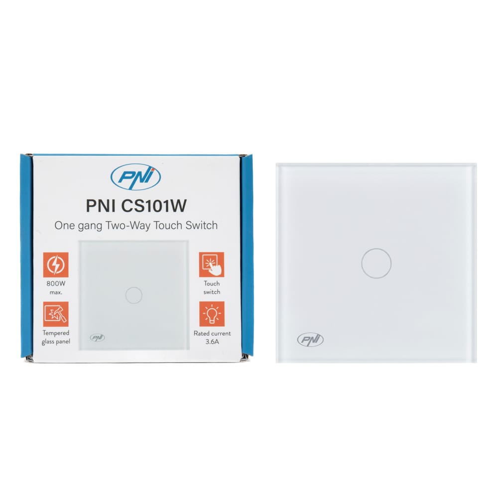 Simple ladder switch and cross switch with touch PNI CS101W made of glass