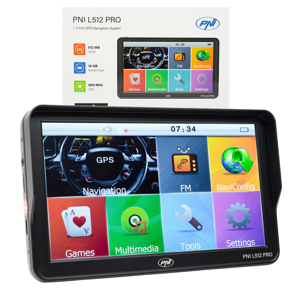 PNI L512 PRO GPS navigation system with sun visor
