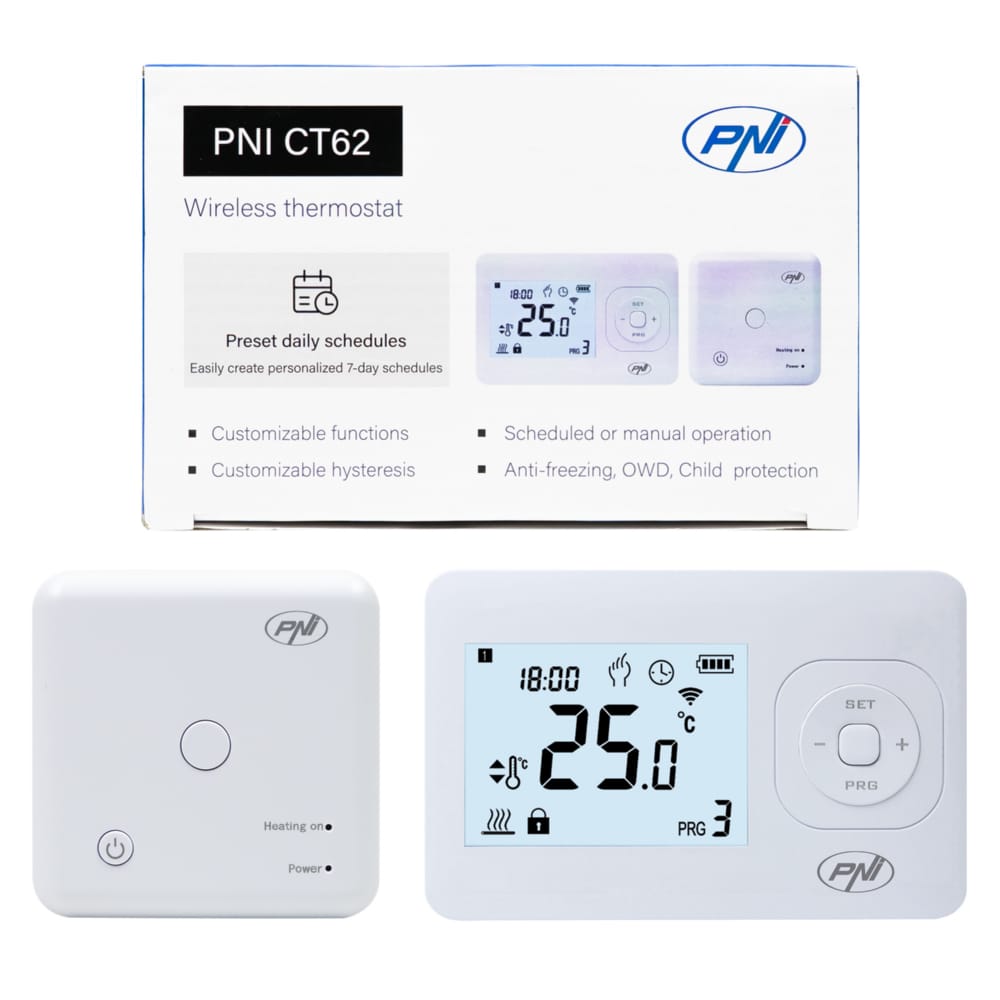 Wireless thermostat PNI CT62 for heating systems