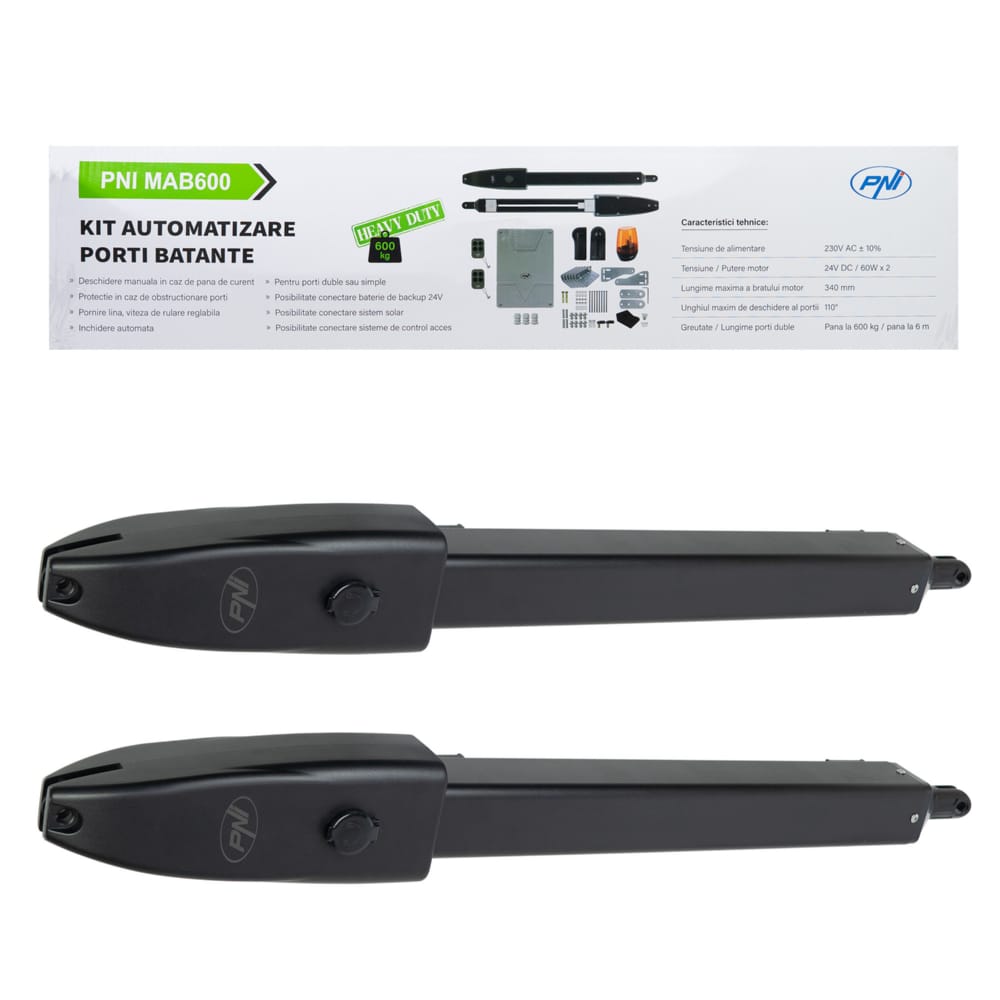 PNI MAB600 swing gate automation kit with 2 motors